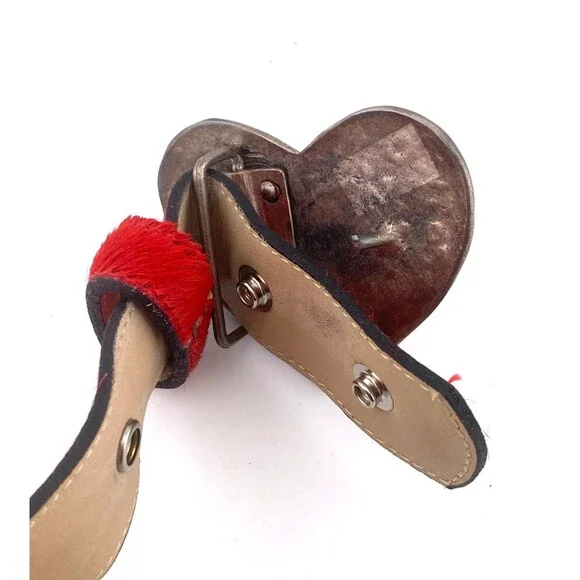 LEATHEROCK Western Belt 32 Rhinestone Heart Buckle Cowgirl  display picture 2